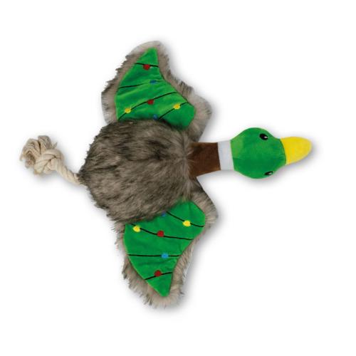 PELUCHE CANARD DE NOEL 39CM DEREF A EPUIS – jouet pour chien – chien – Catwouaf